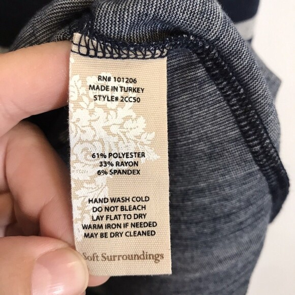 Soft Surroundings Womens Size Medium Blue Stripe Scoop Neck Parker Tunic Sweater - Picture 8 of 9